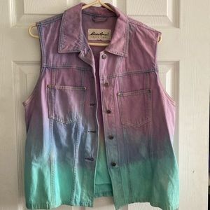 Dyed Ombré denim vest